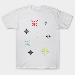 8 bit stars / shine / pop pattern T-Shirt